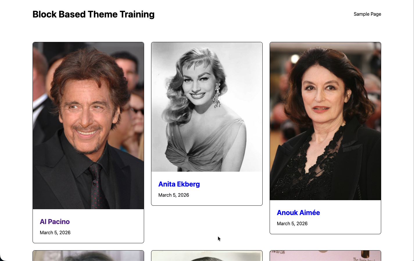 The People archive page